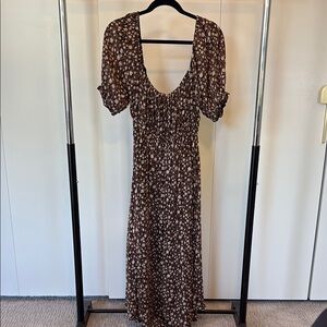Spell Rae Midi Floral Brown Maxi Dress